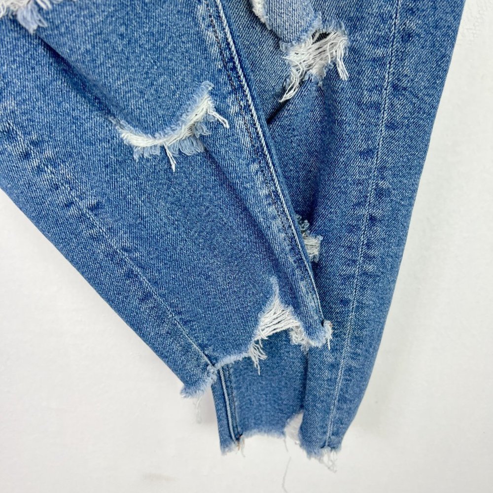 American Eagle Distressed Stretch Mom Jean Ankle Length Size 2 EUC T2586 - Picture 4 of 11
